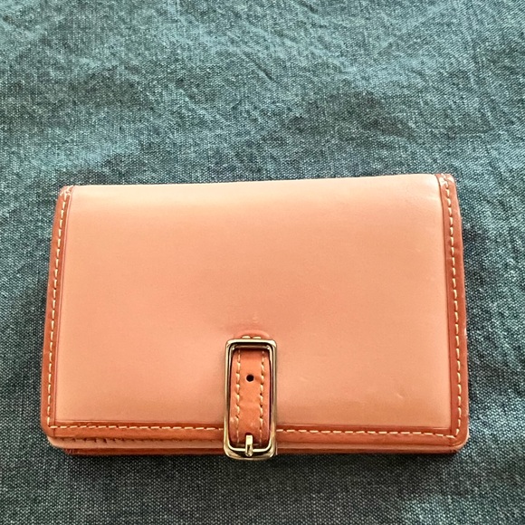 Pink Leather Coach Wallet (Matching Item Available) - Picture 1 of 5